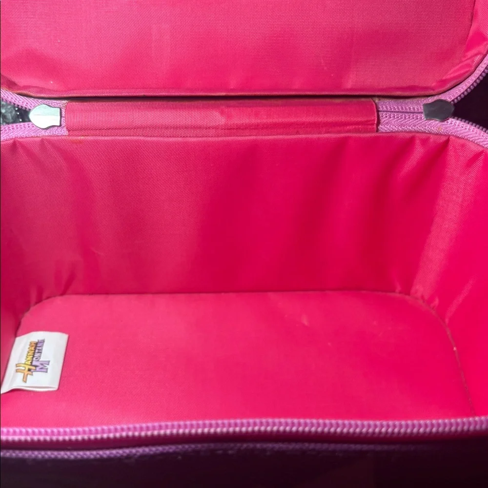 Vintage 2008 Hanna Montana purple & Pink Cosmetic Box train case zip up iconic